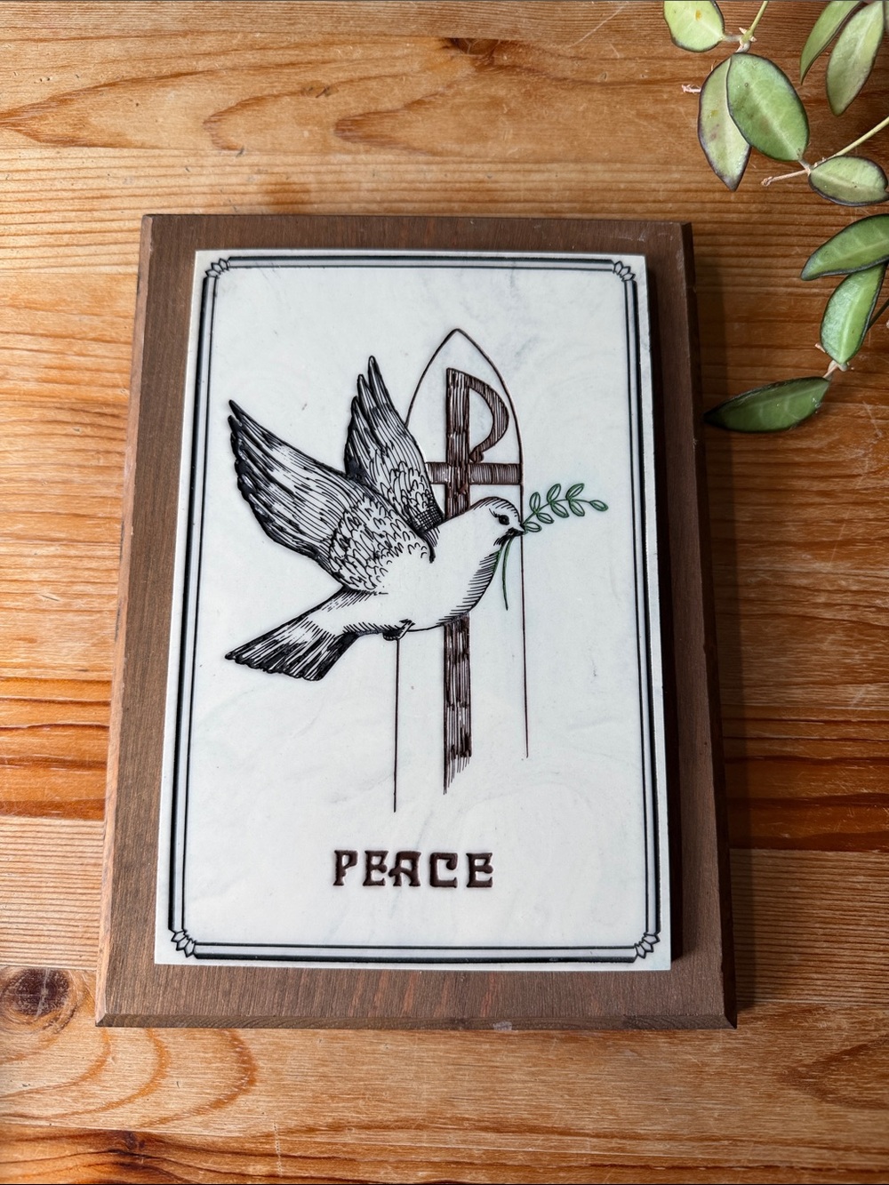 Vintage Peace Dove Wall Plaque